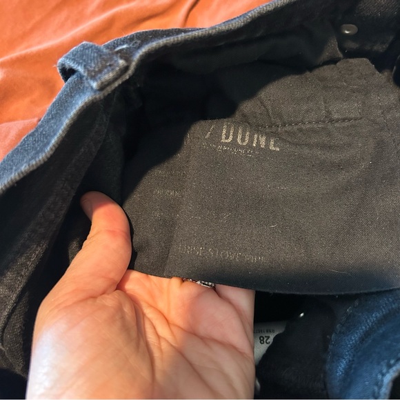 Re/Done High Rise Stovepipe Jeans 28 Jet Black Button Fly Raw Hem Crop - Picture 10 of 11